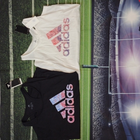 adidas Tops - ADIDAS - lot of 2 racer back tank top snowcone black and white size large